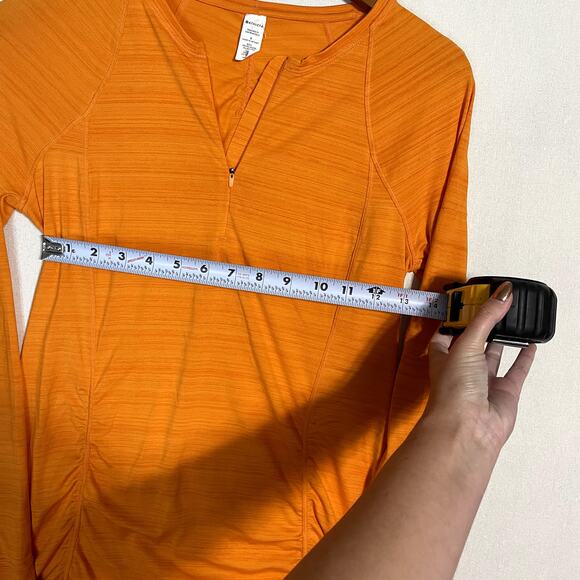 Athleta Stellar Long Sleeve Half Zip Pullover Top‎ Orange - Size S - Picture 6 of 7